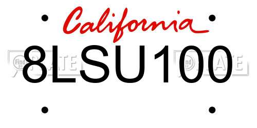 8LSU100 California License Plate