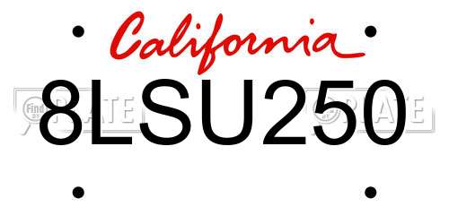 8LSU250 California License Plate