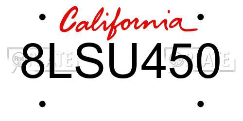 8LSU450 California License Plate
