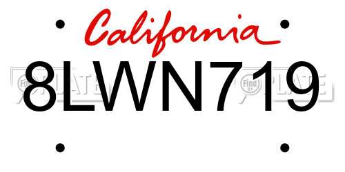 8LWN719 California License Plate