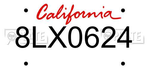 8LX0624 California License Plate
