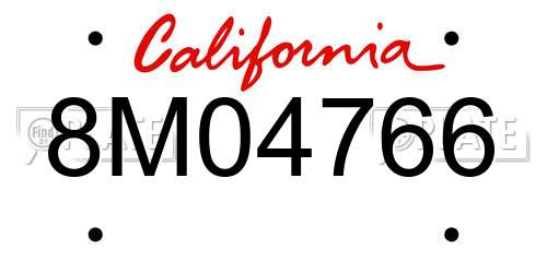 8M04766 California License Plate