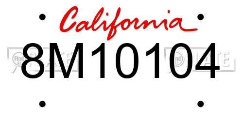 8M10104 California License Plate