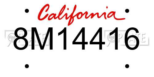8M14416 California License Plate