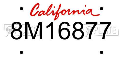 8M16877 California License Plate