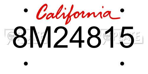 8M24815 California License Plate
