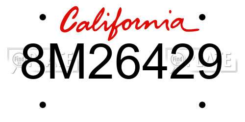 8M26429 California License Plate