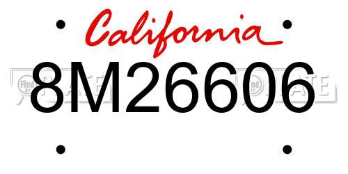 8M26606 California License Plate
