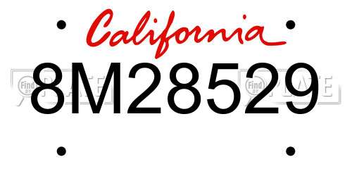 8M28529 California License Plate
