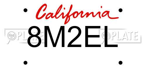 8M2EL California License Plate