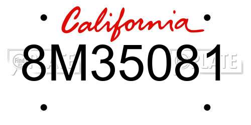 8M35081 California License Plate