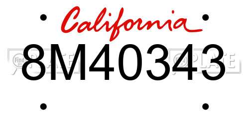 8M40343 California License Plate