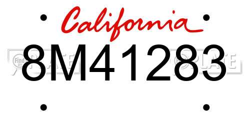 8M41283 California License Plate