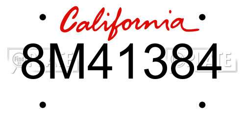 8M41384 California License Plate