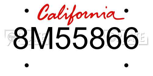 8M55866 California License Plate