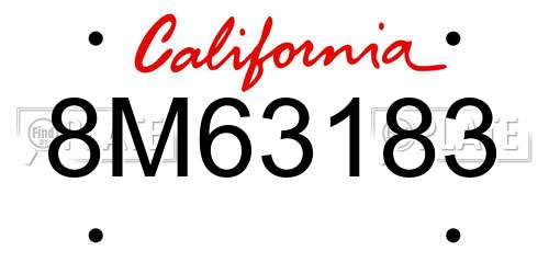 8M63183 California License Plate