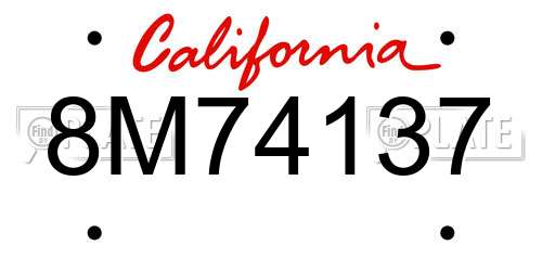 8M74137 California License Plate
