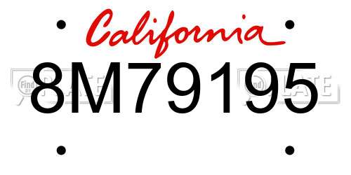 8M79195 California License Plate