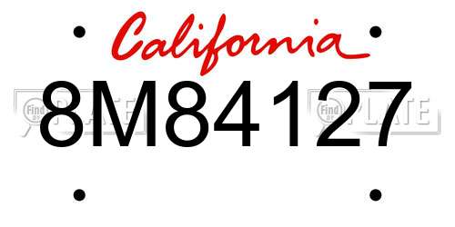 8M84127 California License Plate