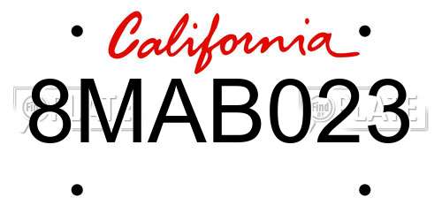 8MAB023 California License Plate