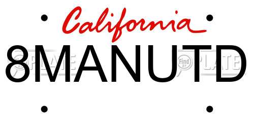 8MANUTD California License Plate