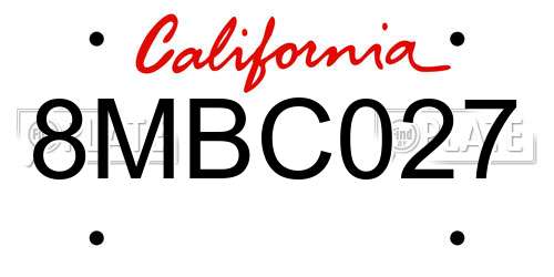 8MBC027 California License Plate