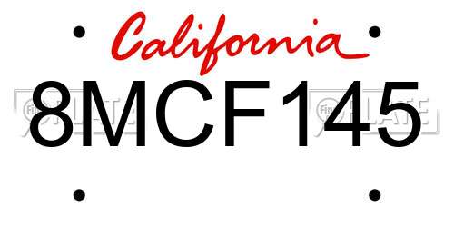 8MCF145 California License Plate