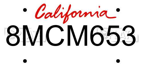 8MCM653 California License Plate