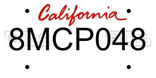 8MCP048 California License Plate
