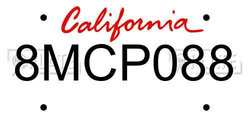 8MCP088 California License Plate