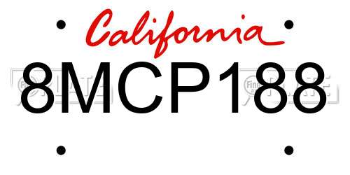 8MCP188 California License Plate