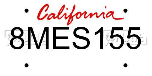 8MES155 California License Plate