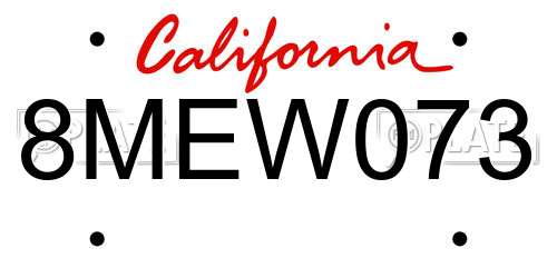 8MEW073 California License Plate