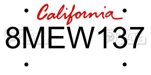 8MEW137 California License Plate