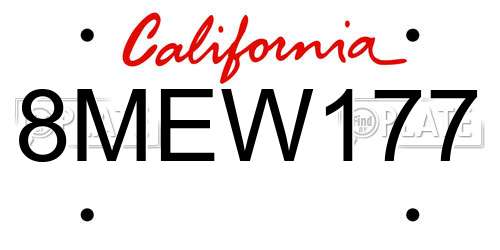 8MEW177 California License Plate