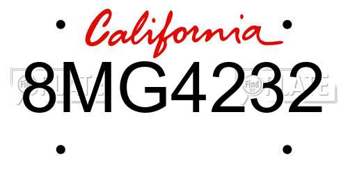 8MG4232 California License Plate