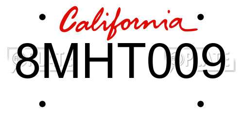 8MHT009 California License Plate