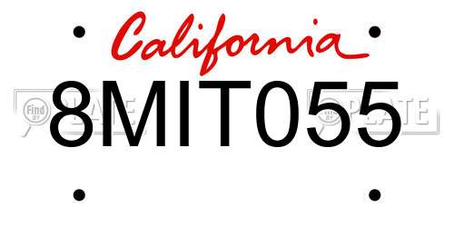 8MIT055 California License Plate