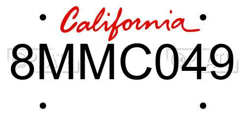 8MMC049 California License Plate