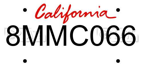 8MMC066 California License Plate
