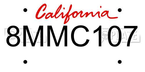 8MMC107 California License Plate