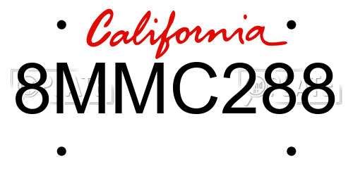 8MMC288 California License Plate