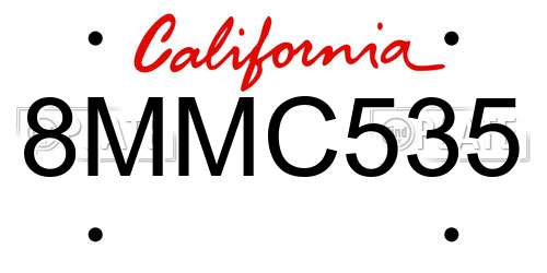 8MMC535 California License Plate