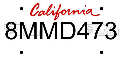 8MMD473 California License Plate