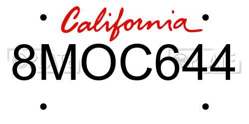 8MOC644 California License Plate