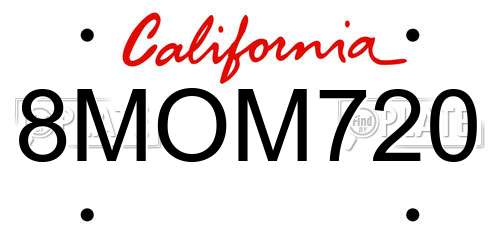 8MOM720 California License Plate