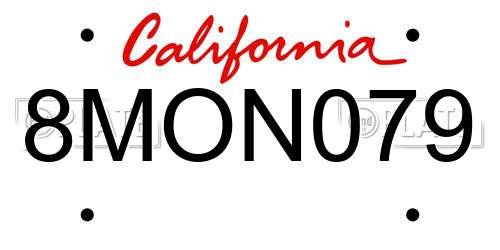 8MON079 California License Plate