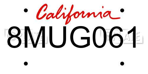 8MUG061 California License Plate