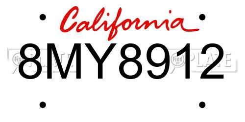 8MY8912 California License Plate