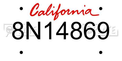 8N14869 California License Plate